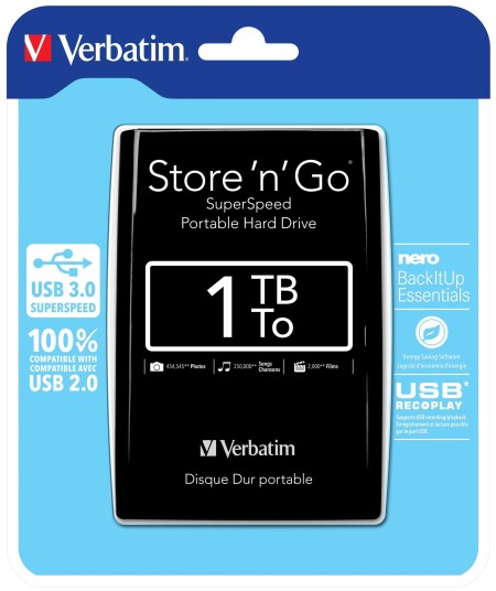 Verbatim Store 'n' Go Ekstern Harddisk 1TB Black