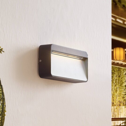 Lucande utendørs vegglampe Tiburia svart aluminium