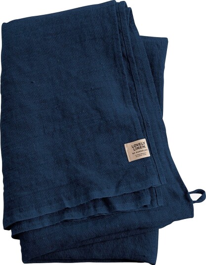Lovely Linen Hamam badehåndkle Lovely i vasket lin Blå Lovely Linen Hamam badehåndkle Lovely i vasket lin Blå