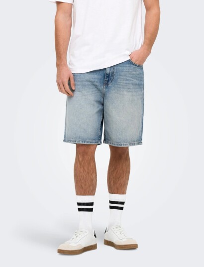 ONLY & SONS Onsfade Mb Tint 9085 Tai Dnm Shorts Noos   Blue   XL