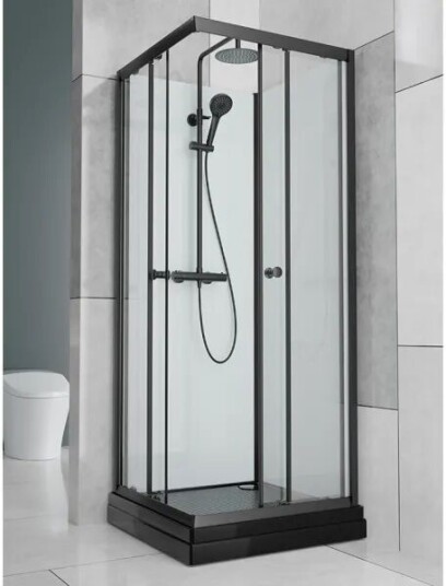 Badnor AS Badnor Scandia Black 6-1 Dusjkabinett 80x80cm M/takdusjsett