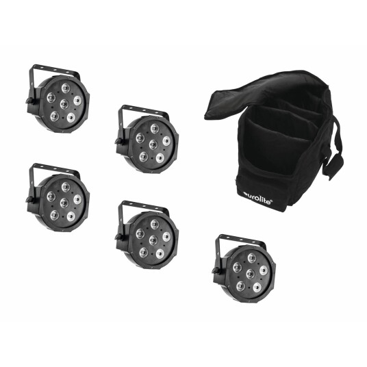 EuroLite Set 5x Led Sls-6 Tcl Spot & Soft-Bag
