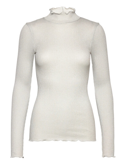 Rosemunde Rwboston Lurex Ls T-Neck T-Shirt - White - L Rosemunde Rwboston Lurex Ls T-Neck T-Shirt - White - L