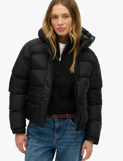 Superdry Sport Hooded Tech Padded Jkt - Black - L Superdry Sport Hooded Tech Padded Jkt - Black - L