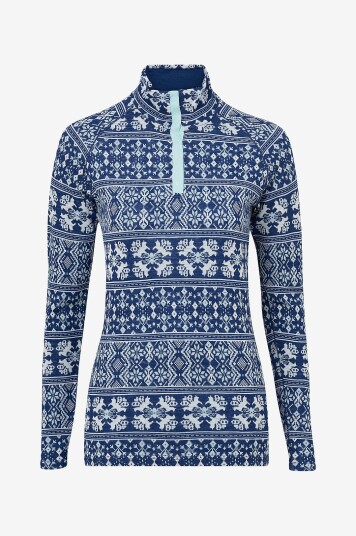 Bagheera - Underställströja Merino Dalecarlian Top Polo W - Blå