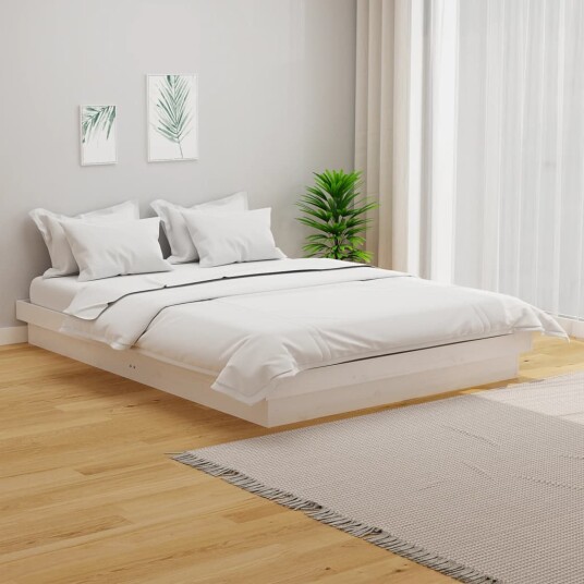 vidaXL Sengeramme hvit heltre 120x200 cm