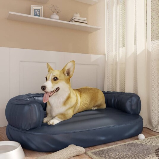 Vidaxl Ergonomisk Hundeseng Skum Mørkeblå 88X65 cm Kunstig Skinn Vidaxl Ergonomisk Hundeseng Skum Mørkeblå 88X65 cm Kunstig Skinn