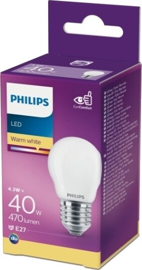 Philips Led Filament Candle Frosted 40W P45 E27 2700K 470 Lm 15000 T Philips Led Filament Candle Frosted 40W P45 E27 2700K 470 Lm 15000 T