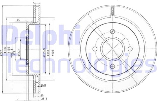 DELPHI BG2758 Bremseskive