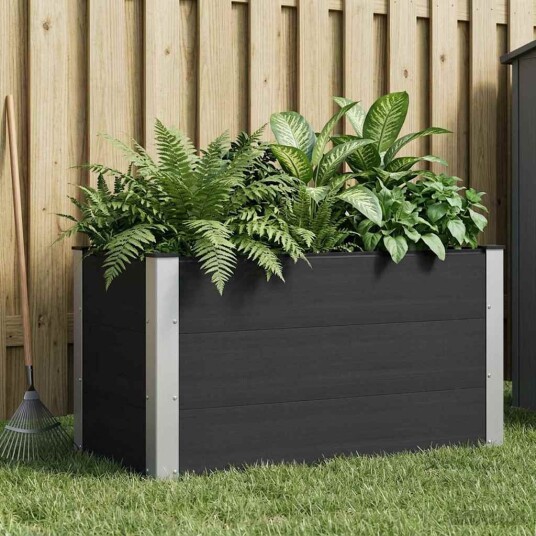 vidaXL Høybed Svart 100 x 50 x 54 cm WPC og Aluminium