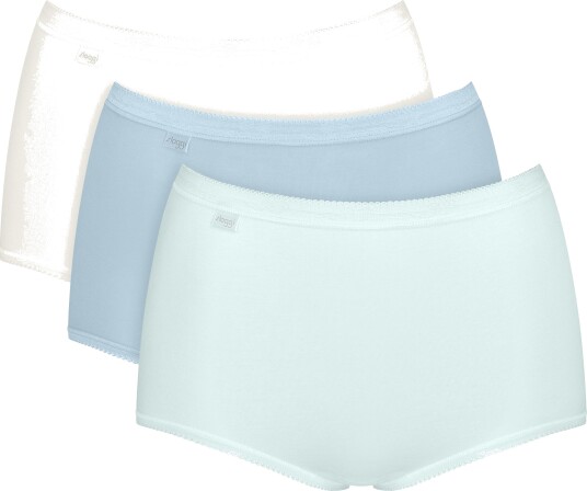 Sloggi Basic Maxi 3Pk Hvit lyseblå turkis Flerfarget 48