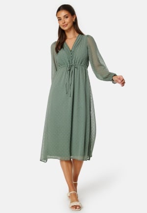 BUBBLEROOM Rita Dobby Dot Dress Dusty green S