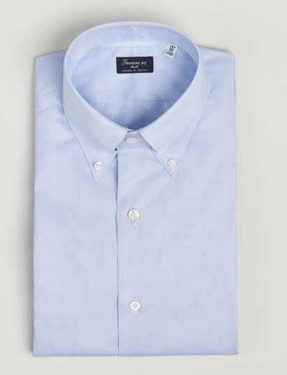 Finamore Napoli Milano Slim Oxford Button Down Shirt Light Blue Finamore Napoli Milano Slim Oxford Button Down Shirt Light Blue