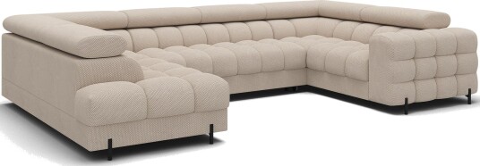 Fectory 6 seters Bubblig hjørnesovesofa med sjeselong og oppbevaring Venstre Calmora 18
