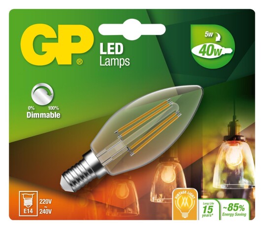 GP Batteries Kronepære Led Filament E14 5w GP Batteries Kronepære Led Filament E14 5w
