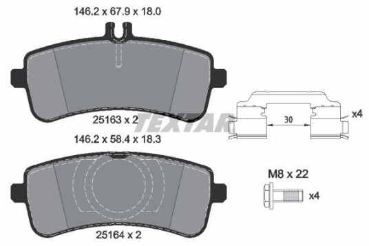 Bremseklosser TEXTAR 2516305 Bremseklosser TEXTAR 2516305