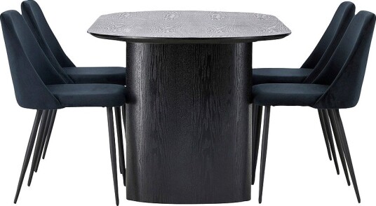 Venture Home Spisegruppe Isolde med 4 stk stoler Night Svart Venture Home Spisegruppe Isolde med 4 stk stoler Night Svart