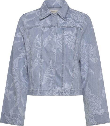 Gina Tricot Embroidery Denim Shirt Blue L