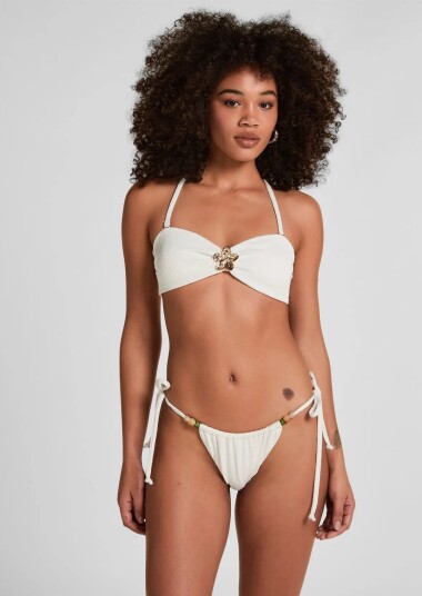 Hunkemöller Crinkle Hl Cheeky T   White   XL