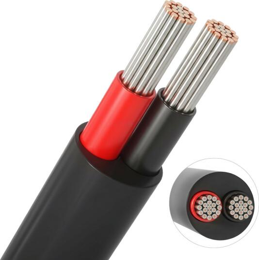 20m Kabel rød/svart svart rund 2x0,35mm² 12V 24V til LED strip