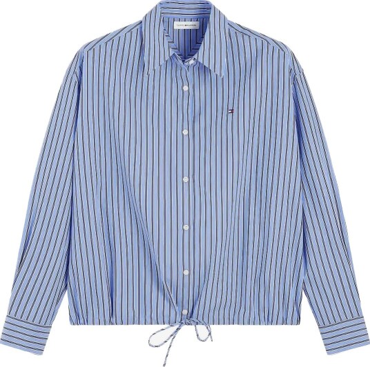 Tommy Hilfiger Poplin Ls Drawstring Shirt NEW YORK BLUE STRIPE S