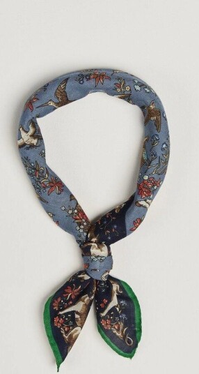 Drake's Unicorn Tapestry Wool/Silk Bandana Navy