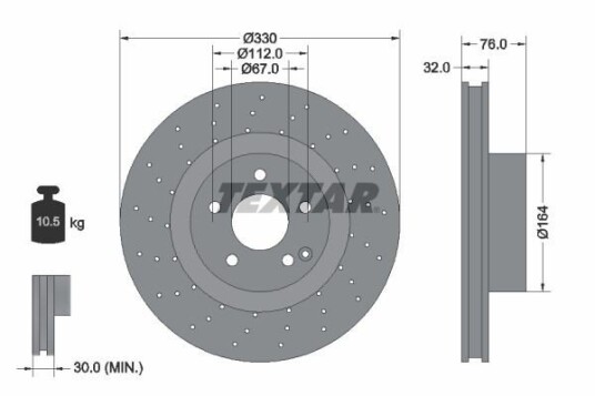 Bremseskive TEXTAR 92099205
