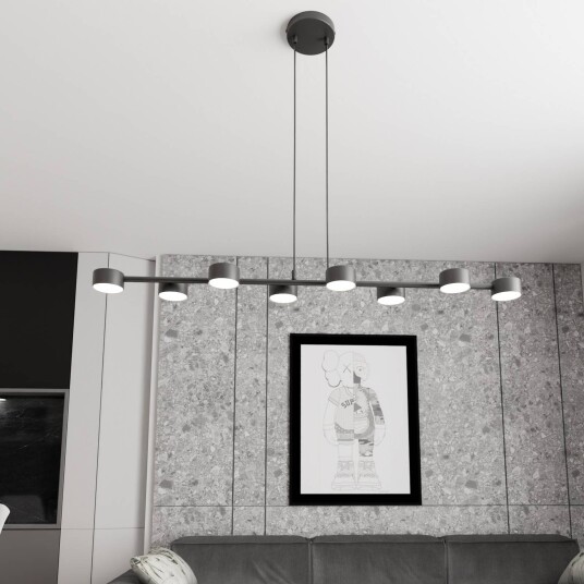 Downlight Megara lengde 100 cm metall 8 lyskilder W 1200 lm 12 V DC Megara EMIBIG LIGHTING dimbar Sort Stue / spisestue Metall Moderne