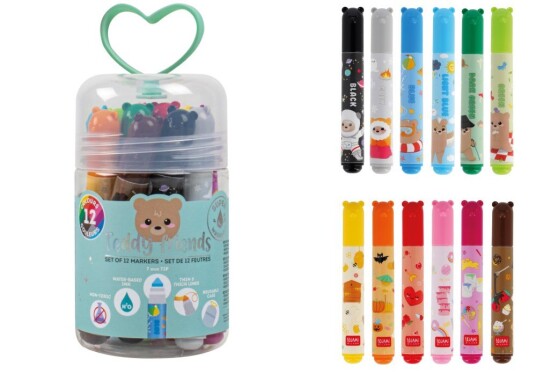 Tusjer Teddy Friends 12 pk