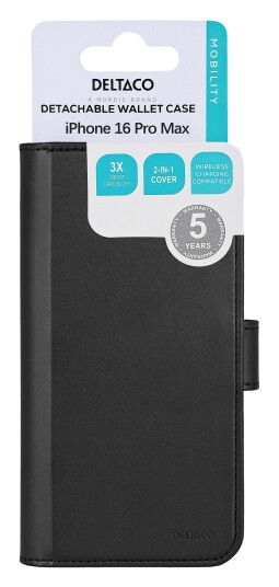 Deltaco 2-i-1 Magnetdeksel for iPhone 16 Pro Max - Svart