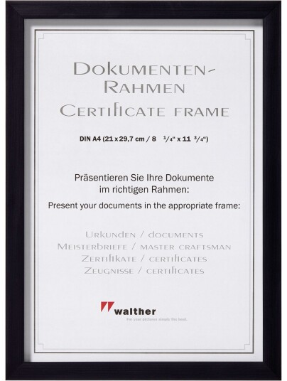 Walther Construction JK130B DIN A4 bilderamme 21x29,7cm Svart harpiks Walther Construction JK130B DIN A4 bilderamme 21x29,7cm Svart harpiks