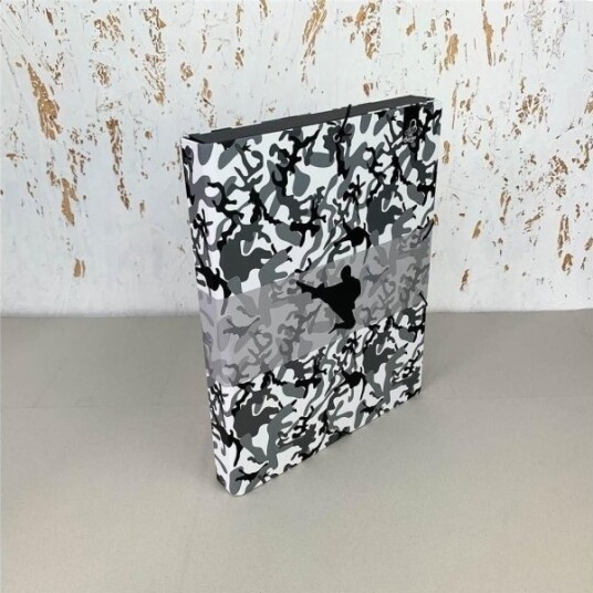 A4 Mappe Med Strikk Camouflage Grå A4 Mappe Med Strikk Camouflage Grå