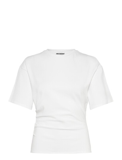 Weekday Draped Fitted T Shirt White XL