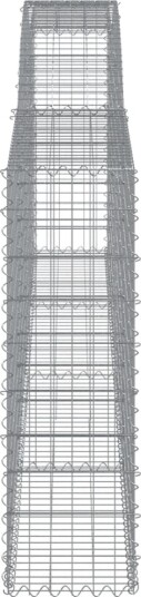 vidaXL Gabionkurver buede 9 stk 400x30x100/120 cm galvanisert jern