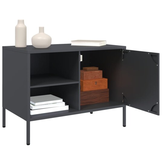  TV-benk antrasitt 68x39x50,5 cm stål 842998