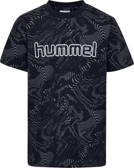 Hummel Hmljr Aop Logo T Shirt Black 122/128