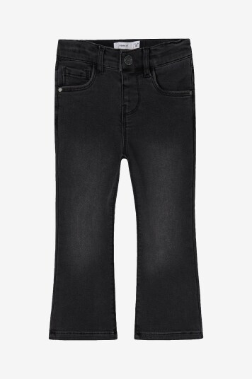 Name It Mini  Boot cut jeans nmfSalli Boot Fleece 9981 an Svart