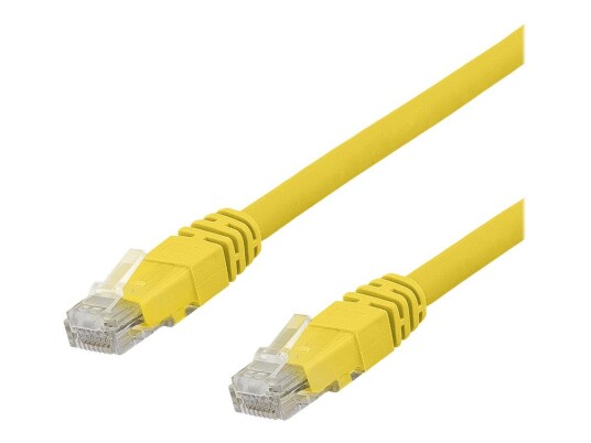 Deltaco 1.5m Cat6A koblingskabel U/UTP RJ-45 Hankjønn Gul