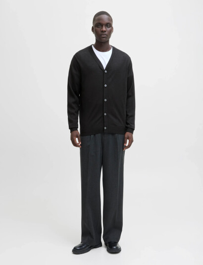 Jack & Jones Jprblamerino Knit V-Neck Cardigan - Black - M Jack & Jones Jprblamerino Knit V-Neck Cardigan - Black - M