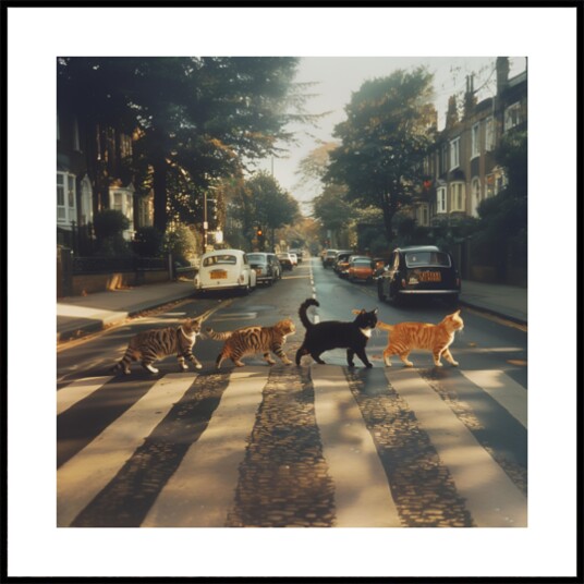 Kitty Abbey Road Plakat / 100x100 Kitty Abbey Road Plakat / 100x100
