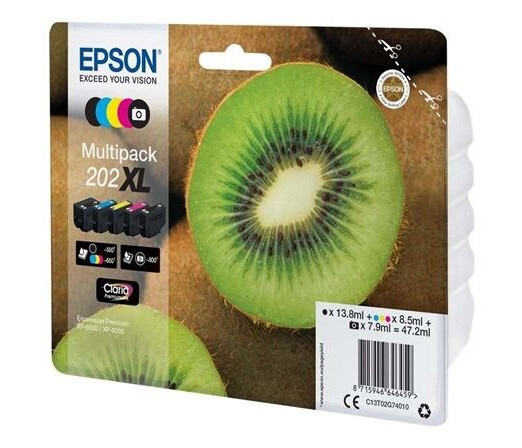 Epson 202XL Multipack - 5 pakker - XL - sort gul cyan magenta foto-sort - original - blkpatron - Blekkpatron Bl Epson 202XL Multipack - 5 pakker - XL - sort gul cyan magenta foto-sort - original - blkpatron - Blekkpatron Bl