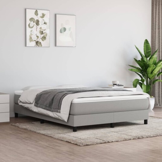 vidaXL Pocket Spring Sengemadrass Medium Lys Grå 140x200x20 cm Stoff