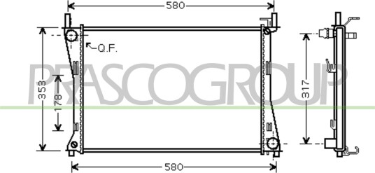 PRASCO FD340R002 Radiator motorkjøling