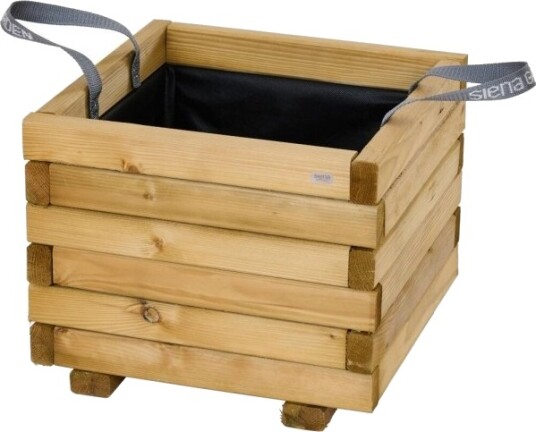 Siena Garden Taunus Tanusslim 40 Plantekasse I Furu, Fleece Natur, Sort