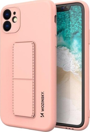 Wozinsky Kickstand Case Silicone Case with Stand Case Samsung Galaxy A72 4G Pink