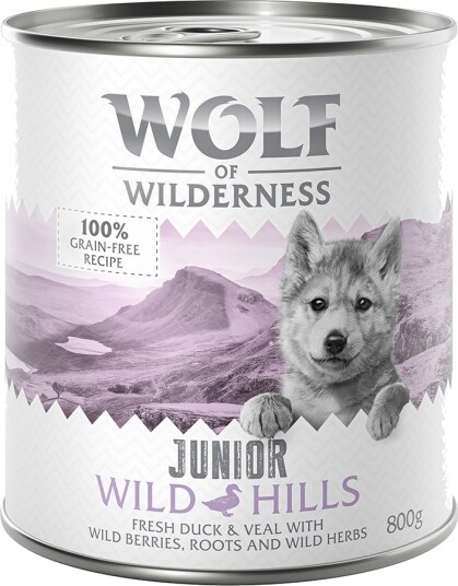 Wolf Of Wilderness Våtfôr Junior Wild Hills Junior And & Kalv 12 X 800 G