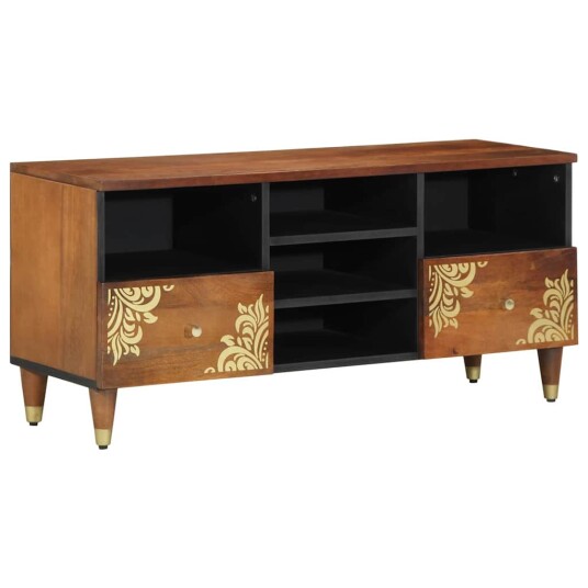 TV skap Honning brun 100 x 33 x 46 cm Massiv mango tre TV skap Honning brun 100 x 33 x 46 cm Massiv mango tre