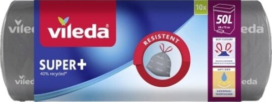 Vileda Super+ Avfallsekker 50 L 171971 10 Stk