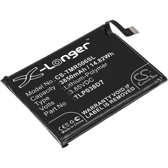 Alcatel 3L 2020 batteri (3850 mAh 3.85 V, Sort)