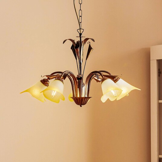 ONLI Hengelampe Lucrezia 5 lyskilder bronse ONLI Hengelampe Lucrezia 5 lyskilder bronse
